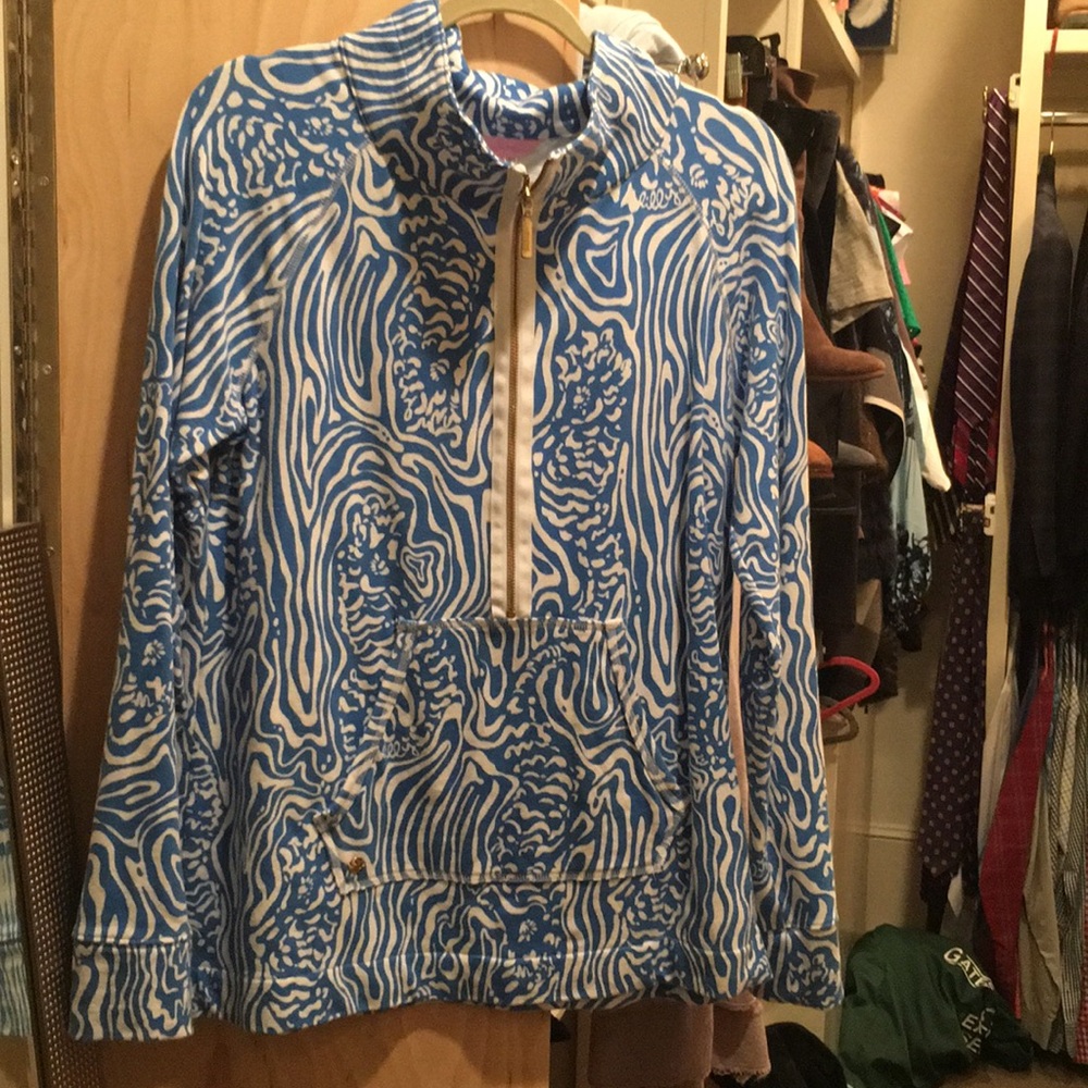 Lilly Pulitzer blue and white sz L pullover